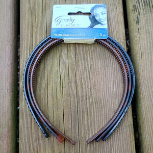 Goody Classics 2012 Plastic Head Bands 3 Pack Brown Black